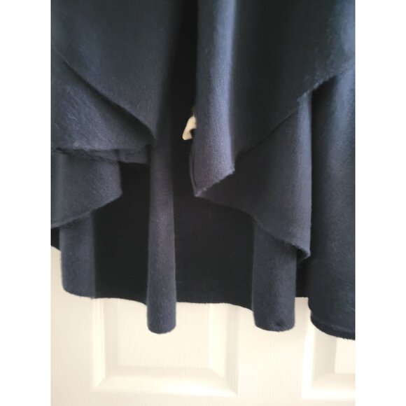 Moth Anthropologie Womens Blue Shawl vest Cardigan One size fits all Cape - Picture 4 of 6